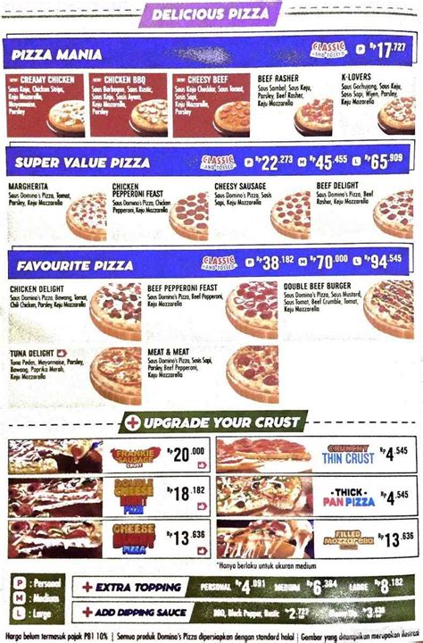 domino's pizza emmett menu